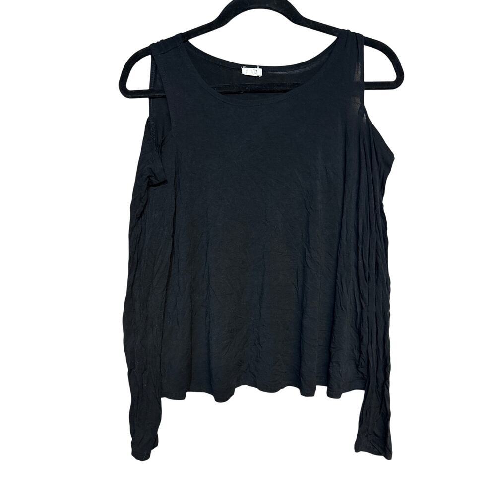 GARAGE- open shoulder black top - MEDIUM